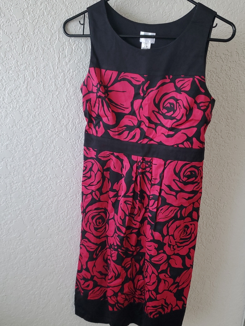 Motherhood Maternity, Black & Fuchsia Floral Sheath Dress, Size Small
